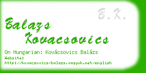 balazs kovacsovics business card