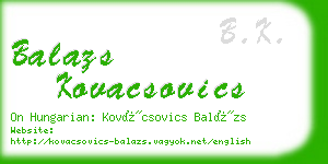 balazs kovacsovics business card